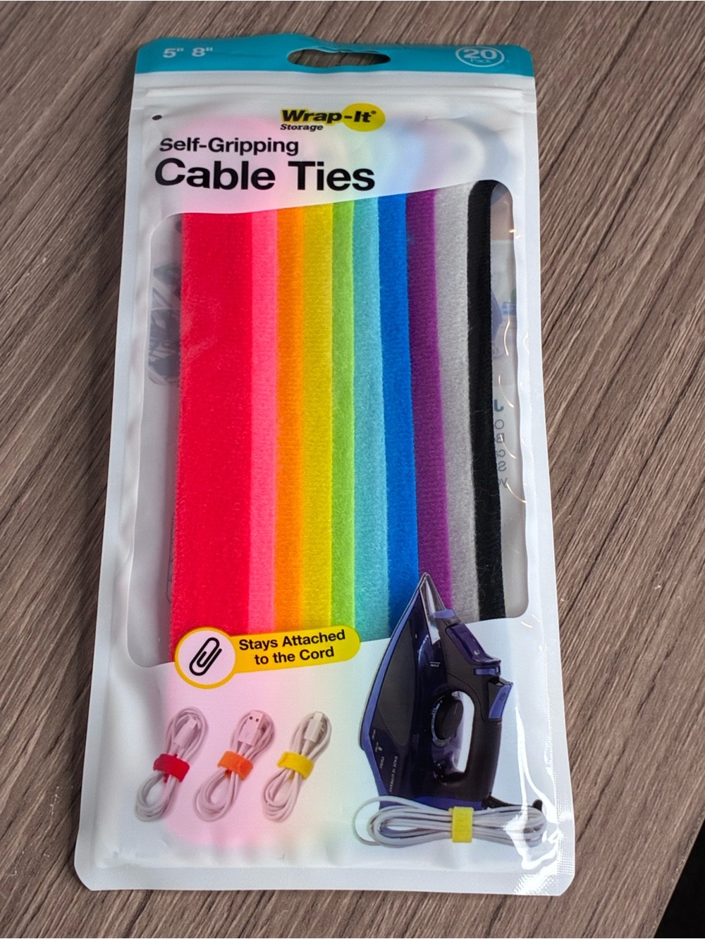 🐼 3/$25 NWT Self-Gripping Cable Ties - Assorted Bright Colors SEE DESCRIPTION